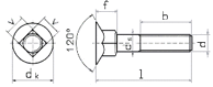 Болт с квадратным подголовком DIN 605