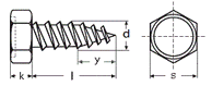 DIN 7976 (ISO 1479) Саморез с шестигранной головкой